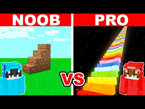 Minecraft NOOB vs PRO: LA ESCALERA MÁS LARGA en RETO DE CONSTRUCCIÓN