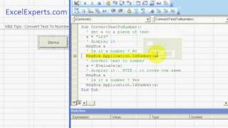 ExcelExperts.com - VBA Tutorial - Convert Text To Number