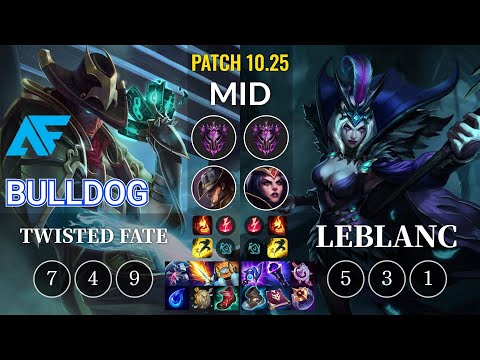 AF.A BuLLDoG Twisted Fate vs LeBlanc Mid - KR Patch 10.25