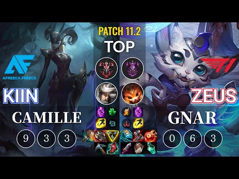 AF Kiin Camille vs T1 Zeus Gnar Top - KR Patch 11.2