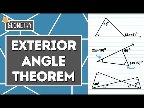 Find the Measure of the EXTERIOR ANGLE | Triangle Exterior Angle Theorem | Geometry