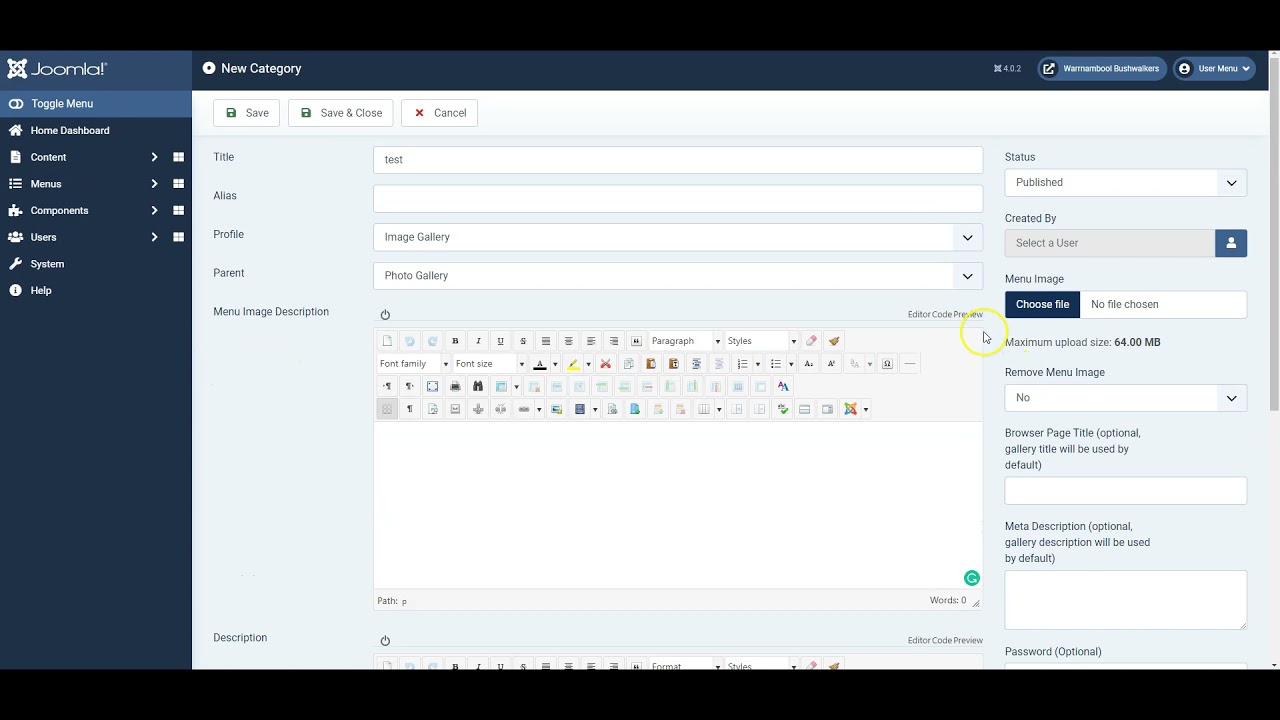 Using Ignite Gallery in Joomla4