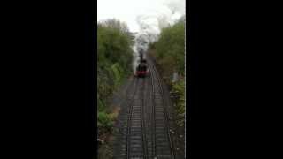 preview picture of video 'Weardale railway steam train leaves Bishop Auckland'