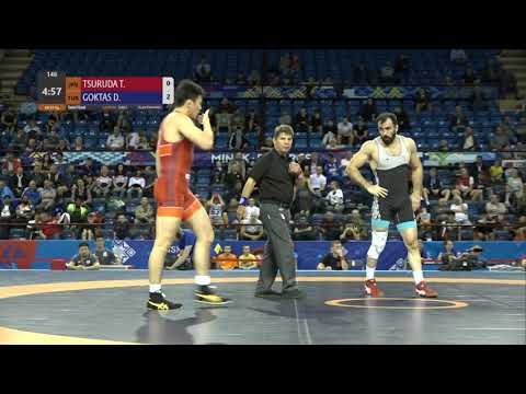 1/2 GR - 87 kg: T. TSURUDA (JPN) v. D. GOKTAS (TUR)