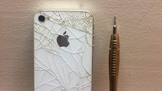 iPhone 4 and 4s back glass panel replacement DIY project. Very Easy!