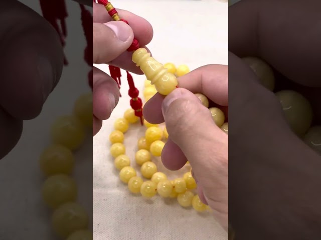 سبحة كهرمان طبيعي فرز سوبر مشخط ماخذ لون