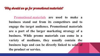 Promotional Materials