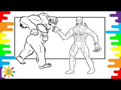 King Kong VS Venom Coloring Pages | King Kong Coloring | Venom Coloring |  Elektronomia - Sky High