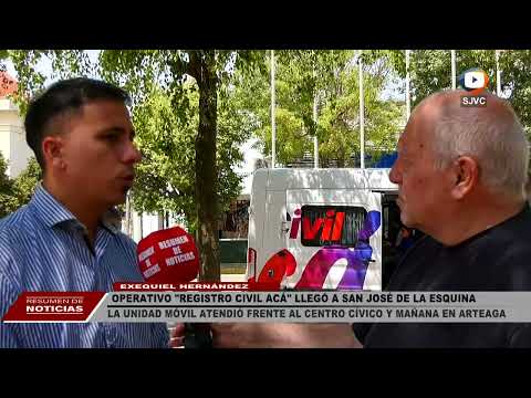 la Unidad Móvil de "Registro Civil Acá" pasó este Miércoles por San José de la Esquina