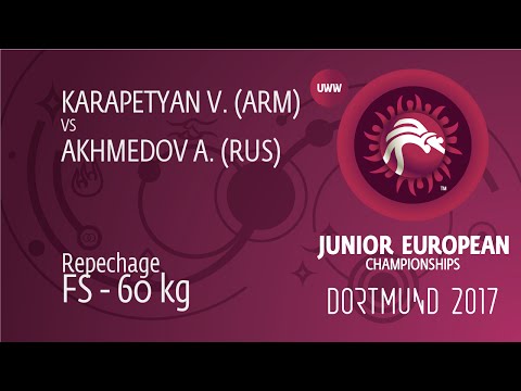 Repechage FS - 60 kg: A. AKHMEDOV (RUS) df. V. KARAPETYAN (ARM) by TF, 10-0