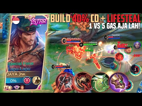 Lapu Lapu Build Full Cooldown + Lifesteal | No Cooldown Ultimate ? AUTO SPAM ULTIMATE | Mlbb