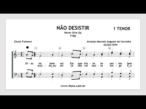 TTBB 0106 1T NÃO DESISTIR 1 TENOR KIT ENSAIO MIDI