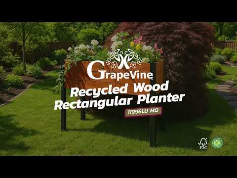 Grapevine Recycled Wood Rectangular Planter (37" Natural Brown)