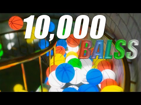 Basketball balls on spiral stair V2 (Neon Ball) Rigid Body simulation 3D Animation (Cinema 4D)