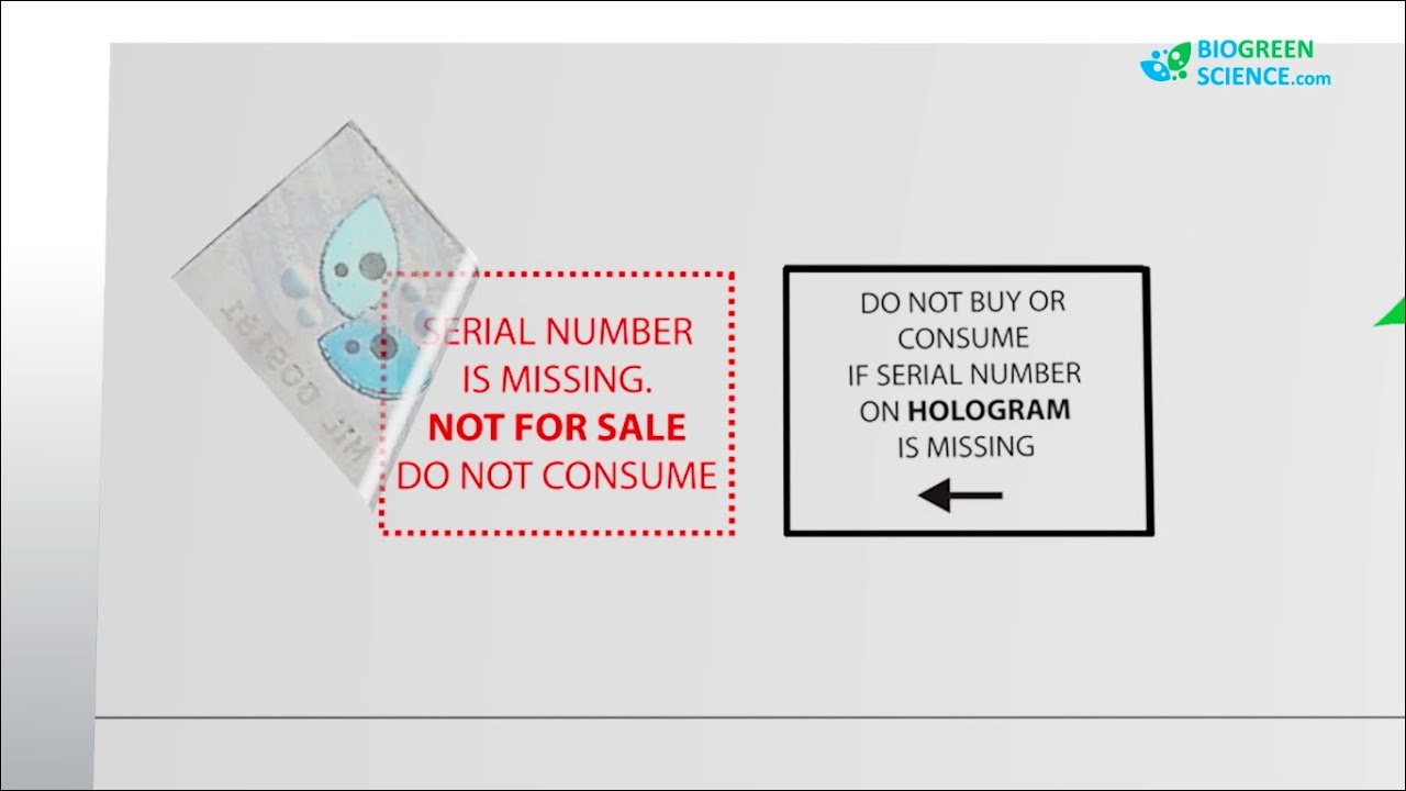 WARNING! Do not accept the product if the hologram is broken or lost!