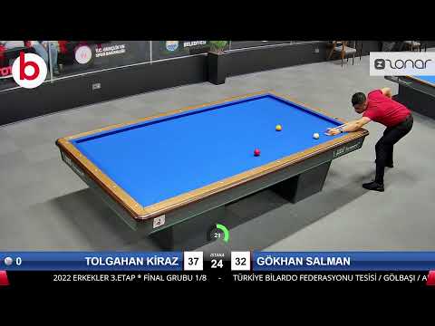 TOLGAHAN KİRAZ & GÖKHAN SALMAN Bilardo Maçı - 2022 ERKEKLER 3.ETAP-FİNAL GRUBU 1/8