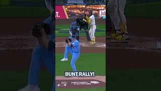 The Brewers engineer a go-ahead run on three straight bunts! ????