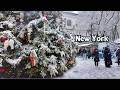 4K Snow Walk NYC White Christmas 2025 Heavy Snowfall In Midtown Manhattan