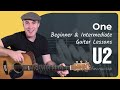 Easy Lesson! How to play One by U2 on guitar
