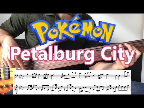 PokeBass Series - Petalburg City Theme Fretless Bass and Percussion Cover (+ score)