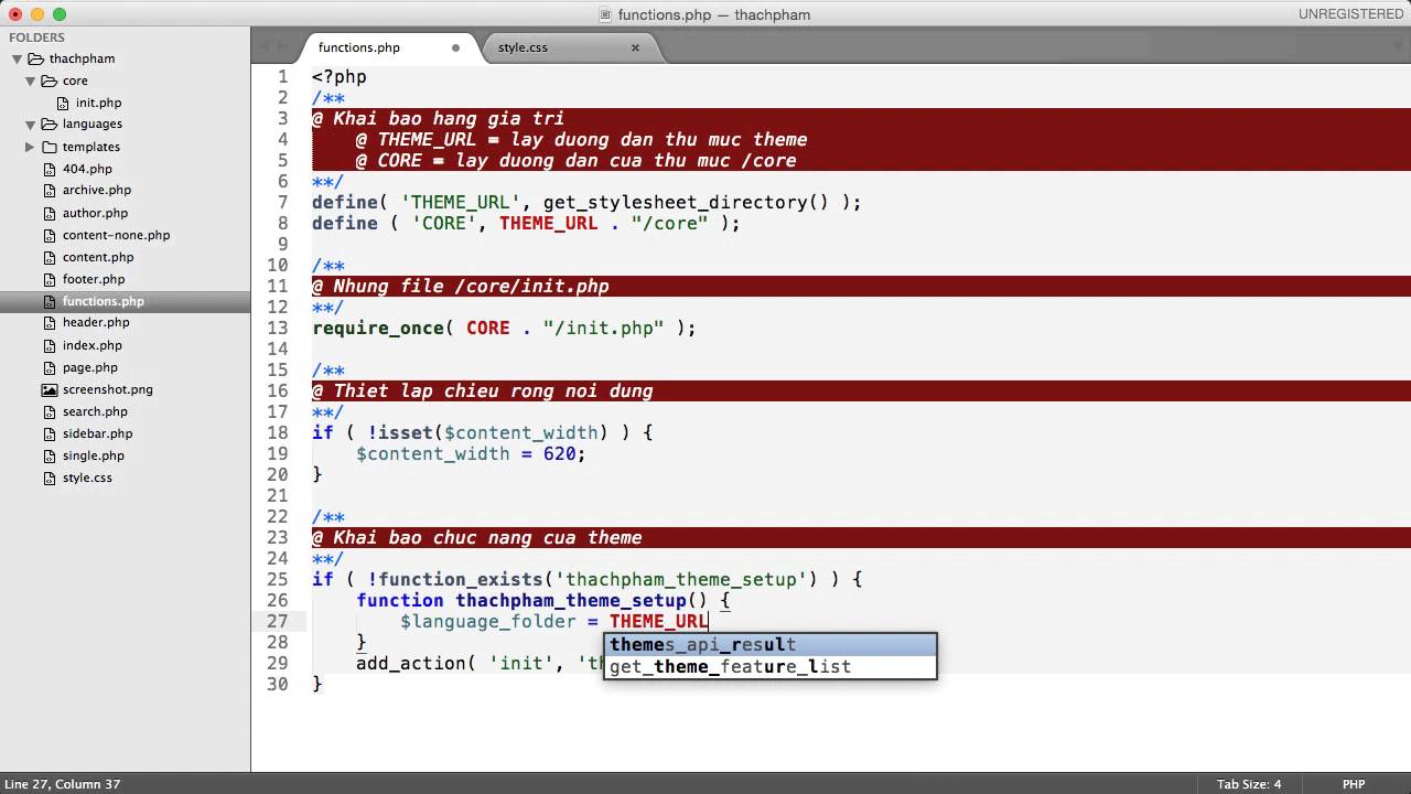 [Lập trình theme WordPress - 04] Viết code cho functions.php
