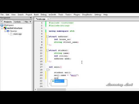 041 Nested Structures And C Dot Operator Cpp Programming Video Tutorial