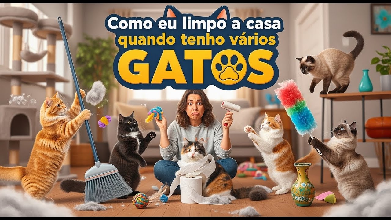 Como eu limpo a casa com vários gatos - Gatil Hauser