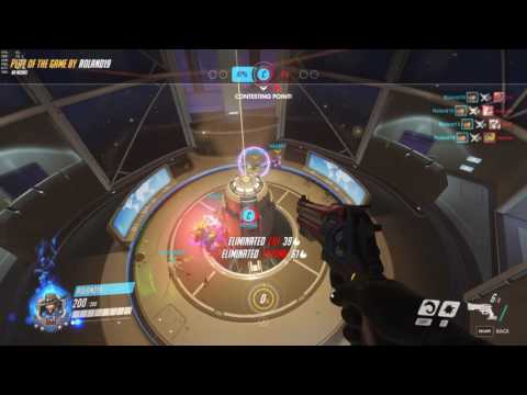 Overwatch - McCree & Zarya combo wombo quadruple deadeye kill - KOTH map.