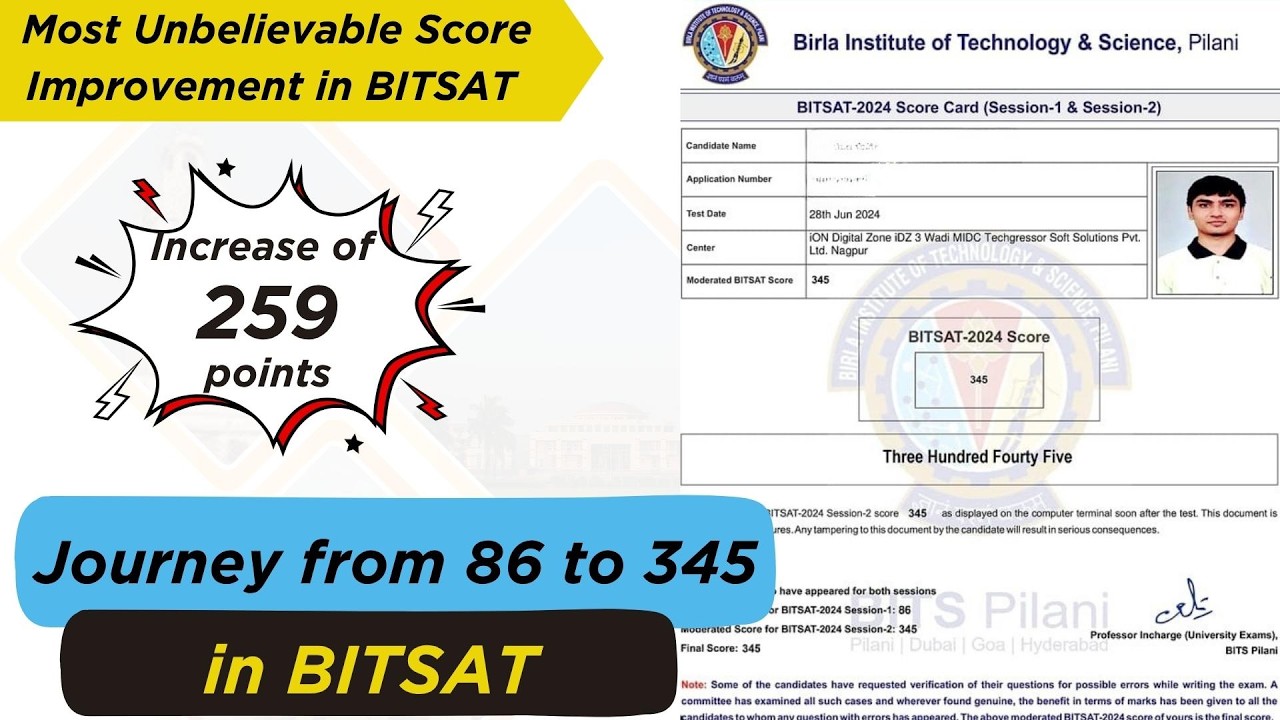 This guy aimed for stars and reached the sky in BITSAT! 259 score jump after Session 1|  BITSAT 2026