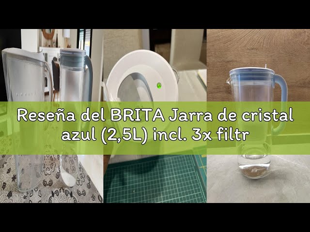 Vídeo relacionado con BRITA Jarra de cristal azul (2,5L) incl. 3x filtro MAXTRA PRO All-in-1 Jarra de cristal de diseño premium con tapa abatible de fácil llenado e indicador, que reduce la cal, el cloro y las impurezas
