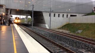 preview picture of video 'TGV Duplex et Lyria nouvelle livrée à Belfort-Montbéliard TGV - LGV Rhin-Rhône - Avril 2013'