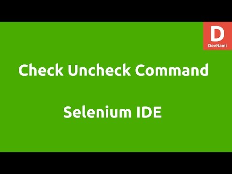 Selenium IDE Check Uncheck Command