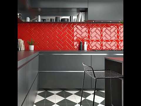 Carrelage mur Métro basic rouge brillant 10x20 cm