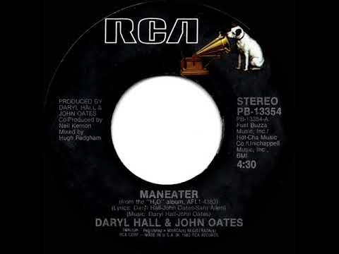 1982 HITS ARCHIVE: Maneater - Daryl Hall & John Oates (a #1 record--stereo 45 single version)