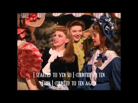 The Trolley Song by Judy Garland with lyrics on screen