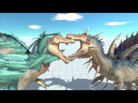 FEATHEREDSPINOSAURUS VS SPINOSAURUS AND OTHER UNITS EPIC BATTLES - ANIMAL REVOLT BATTLE SIMULATOR