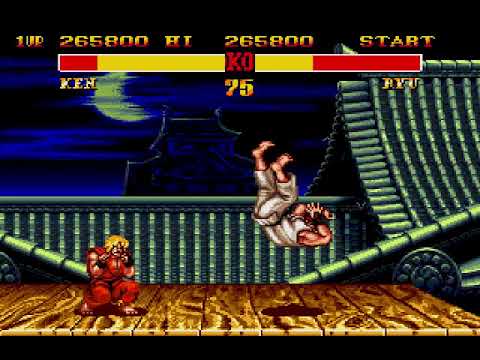 Street Fighter 2 - Ken vs. Ryu on Hardest Difficulty (Sega Genesis)