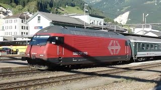 preview picture of video 'Gotthard Route Switzerland - Airolo afternoon trains'