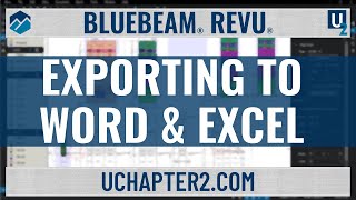 Bluebeam Revu - Exporting a PDF to Microsoft Word or Excel