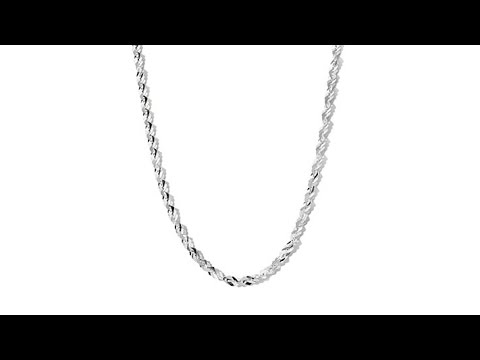 Sevilla Silver Flattened DiamondLink 18" Chain Necklace