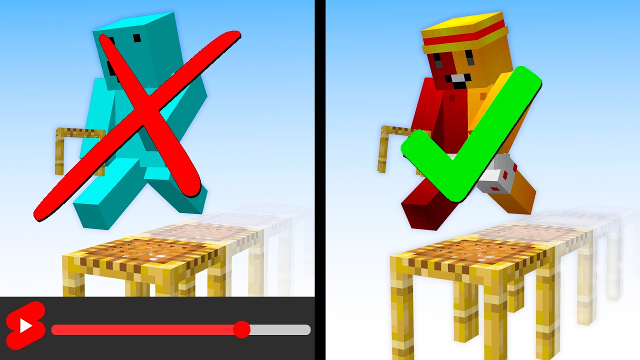 Eu tentei VENCER DESAFIOS de Shorts de Minecraft