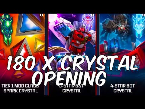 EPIC 180 CRYSTAL OPENING! 2 x 4 STAR BOT CRYSTALS! - TRANSFORMERS: Forged To Fight