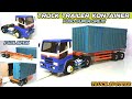 MAKING A MINIATURE FUSO SUPER GREAT CONTAINER TRAILER TRUCK A TRUCK FROM CARDBOARD