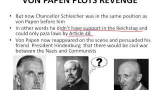 how von papen helped hitler rise Hindenburg and von papen were having to govern by emergency decree under article 48 of the constitution they offered hitler the post of vice-chancellor if he promised to support them hitler refused – he demanded to be made chancellor. how von papen helped hitler rise Hindenburg and von papen were having to govern by emergency decree under article 48 of the constitution they offered hitler the post of vice-chancellor if he promised to support them hitler refused – he demanded to be made chancellor.