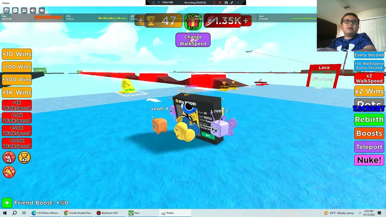 Roblox Every Second You Get +1 Walkspeed Part 2
