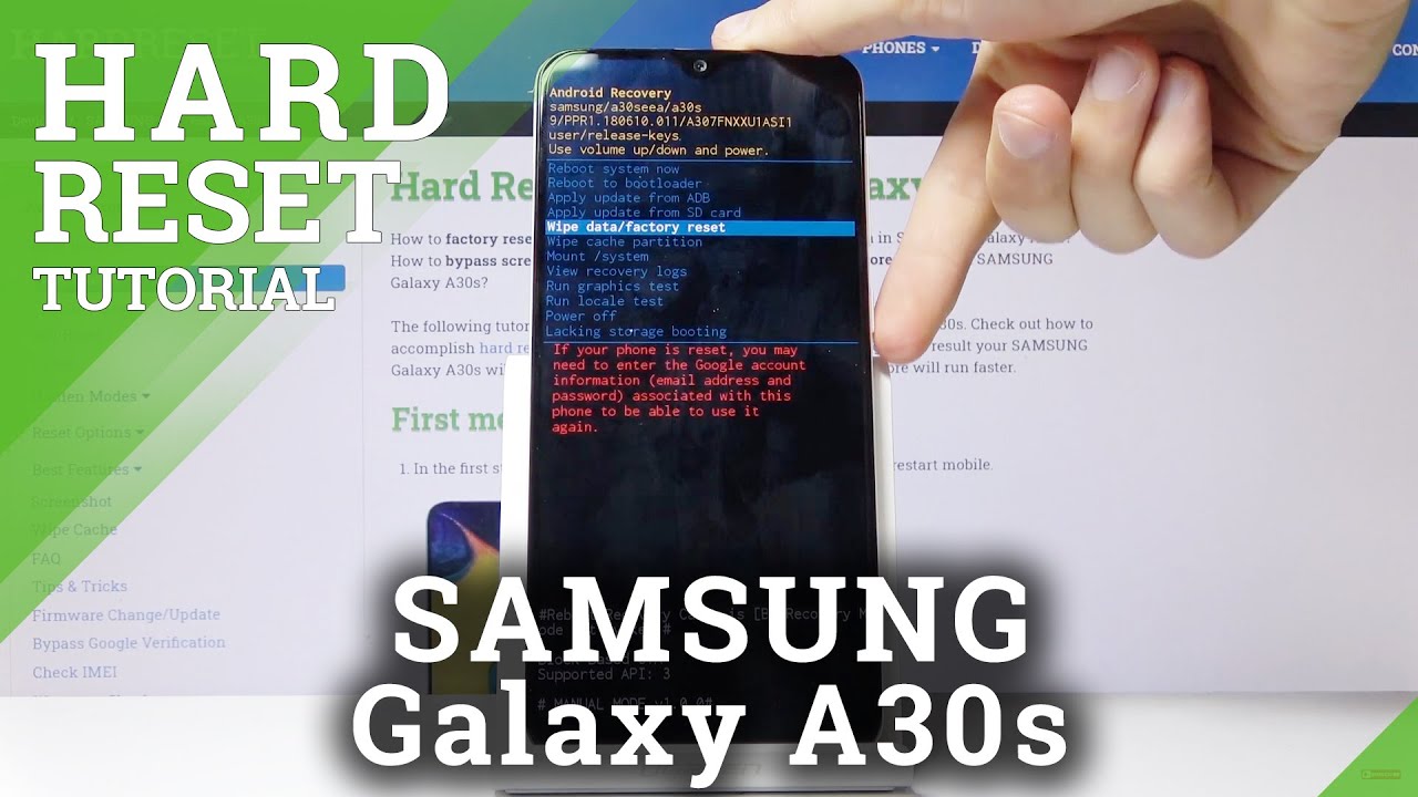 Hard Reset Samsung Galaxy A30s – Wipe All Data / Remove Screen Lock