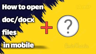 How to open doc files in mobile