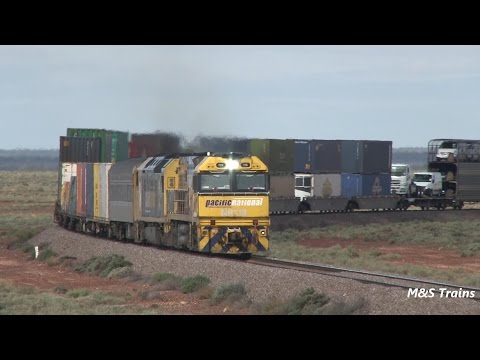 Double Stacked Freight Train in Outback Australia