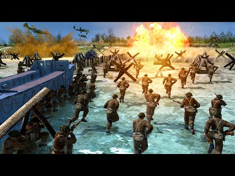 Huge D-DAY British Invasion of Golds Beach! - Gates of Hell: D-Day Mod Battle Simulator