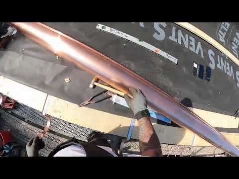 Kupferrinne hart löten - Live vom Schieferdach in Berlin